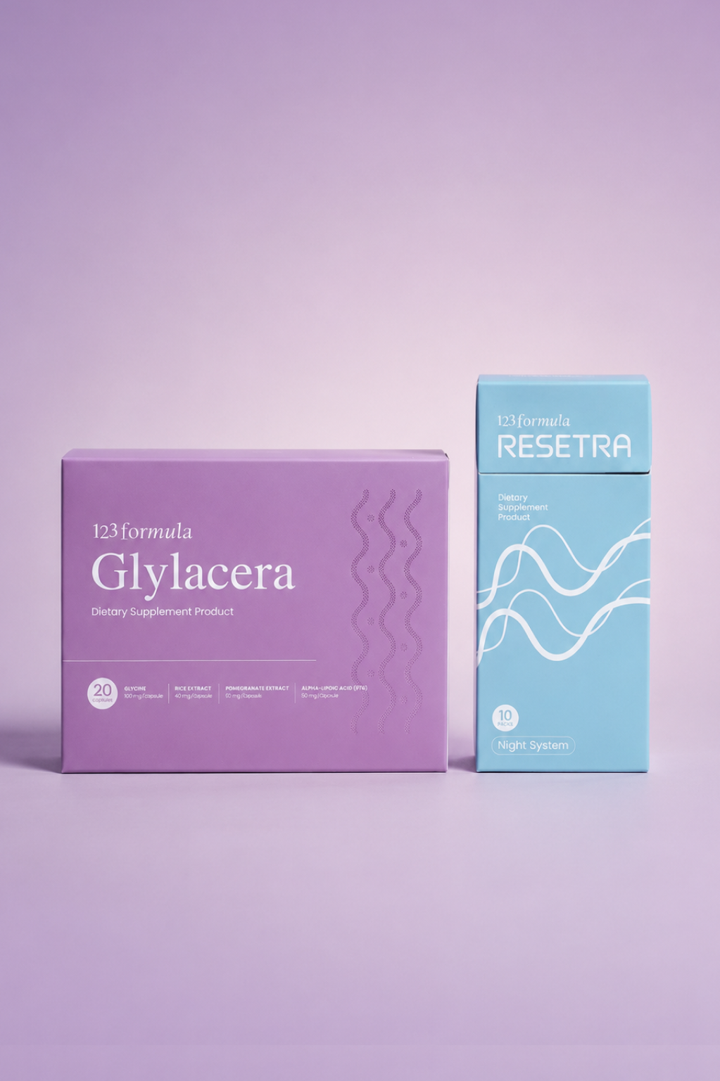 123FORMULA Set: Glylacera ดูแลผิว + Resetra ดูแลการนอน | Day & Night